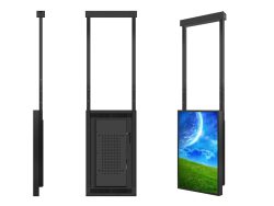 Display da 32" sospesi ad alta luminosità da 2500 nit, rivolti verso la finestra